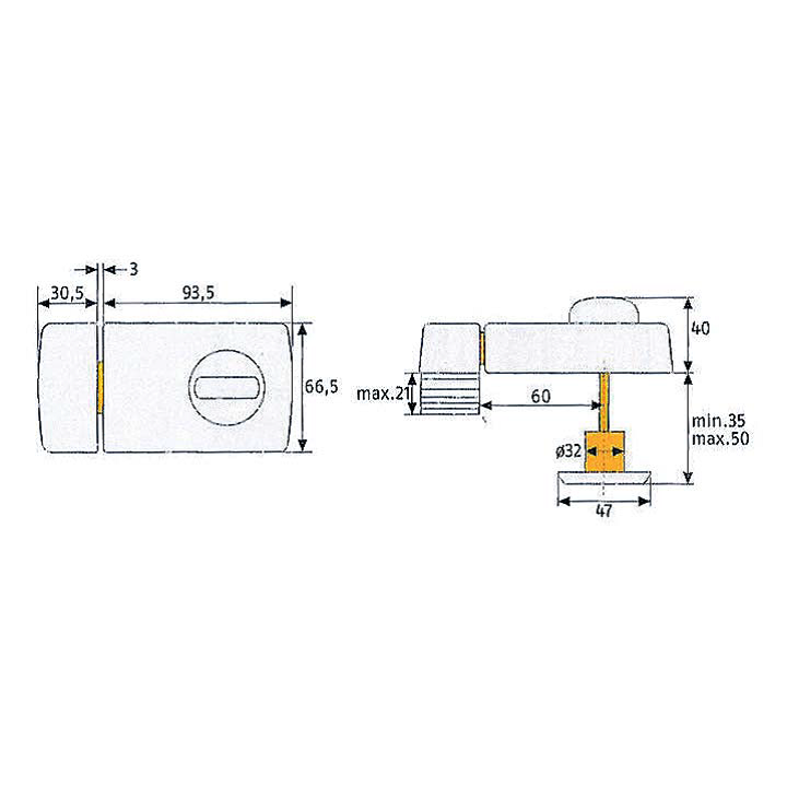 Verrou de porte Abus 2110