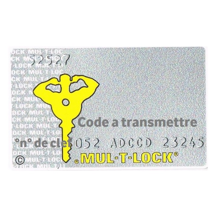 clef Mul-T-Lock 052 à tête noire