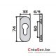 Rosace 9mm dorée pour porte aluminium et PVC