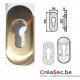 Rosace 9mm dorée pour porte aluminium et PVC