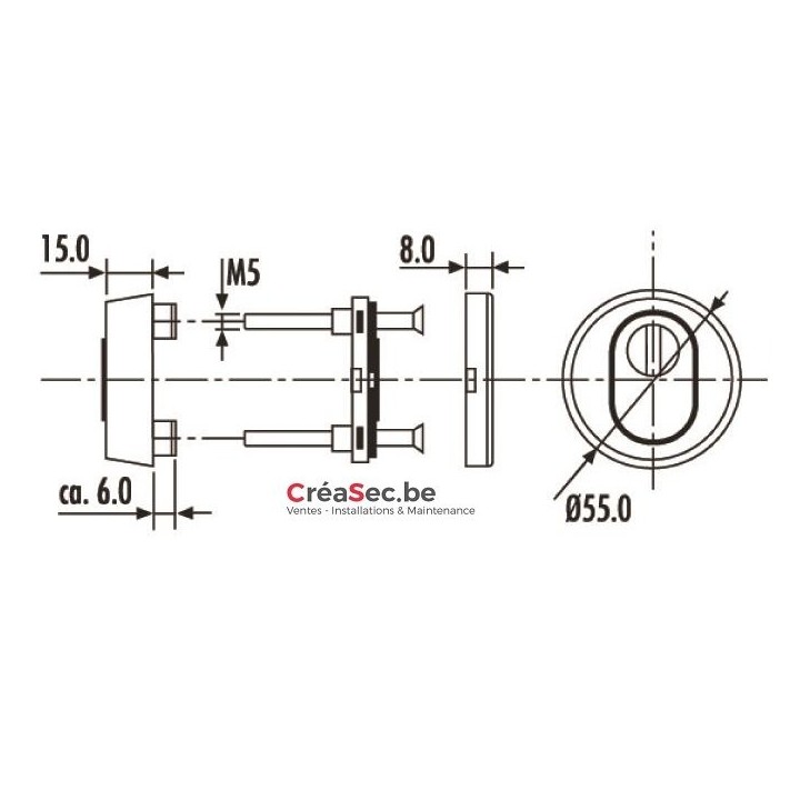 Rosace avec protection cylindre