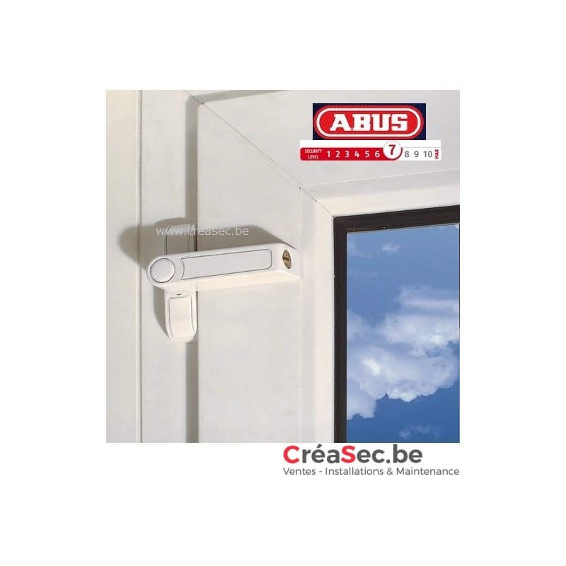 Niveau de sécurité ABUS 6-89625 Fermeture identique Verrou de sécurité avec verrou pivotant pour fenêtre à 1 battant Blanc ABUS Sécurité supplémentaire pour fenêtre 2410 AL0089 