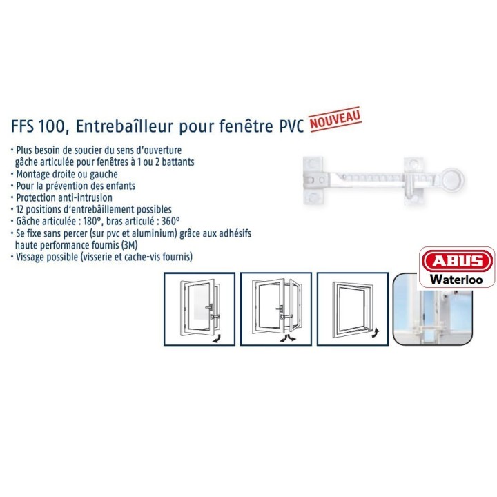 Entrebailleur pour châssis Abus FSS100
