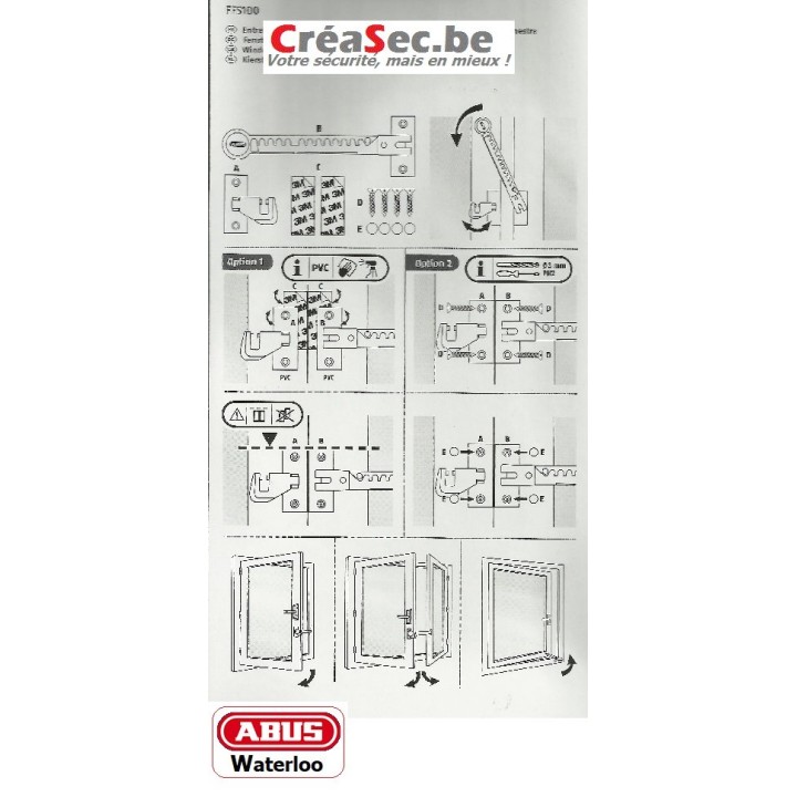 Entrebailleur pour châssis Abus FSS100