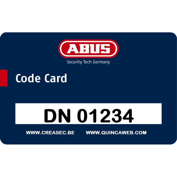 carte pour clé Abus D6 