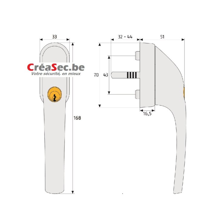 Afsluitbare raamgreep FG300