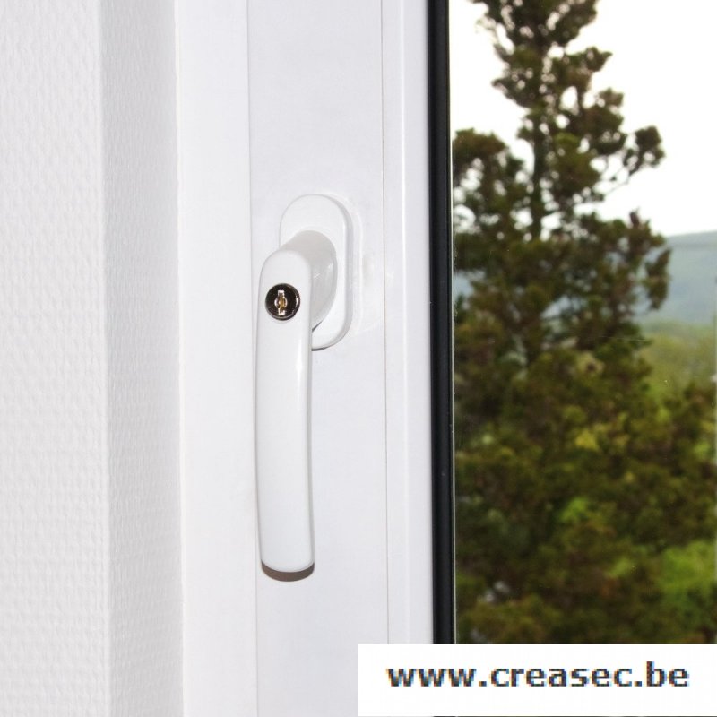 Poignée de fenêtre à clé - entraxe 43 mm - FG210 - Blanc ABUS