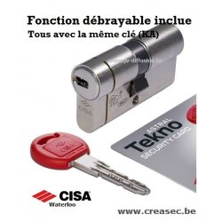 Cylindre Cisa Technopro avec les mêmes clés