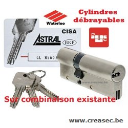 Cylindre CISA Astral sur combinaison existante
