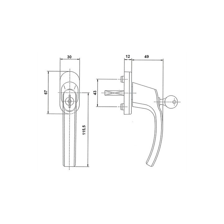 Poignée a clef noires