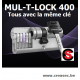 Cylindre Mul-T-Lock 400 sur clé existante