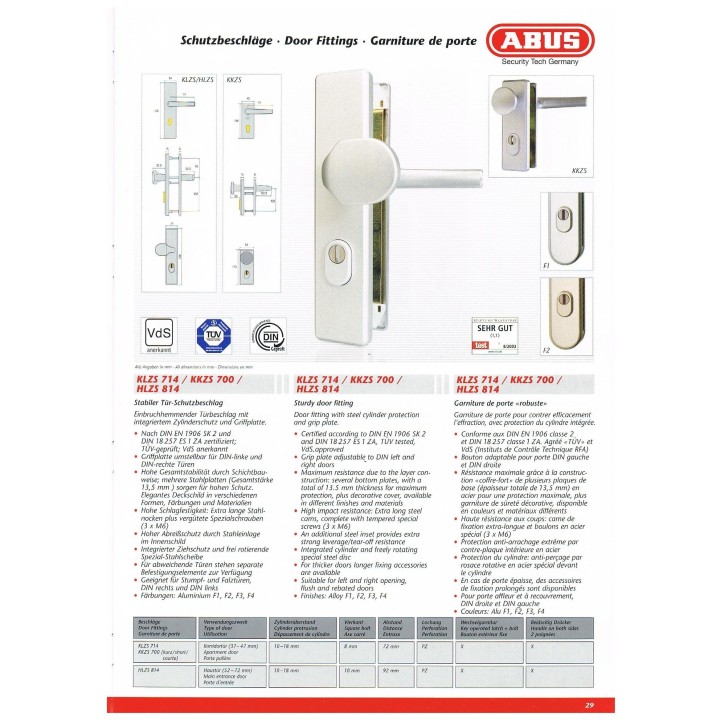 Garniture de sécurité ABUS BLZS 110 mm