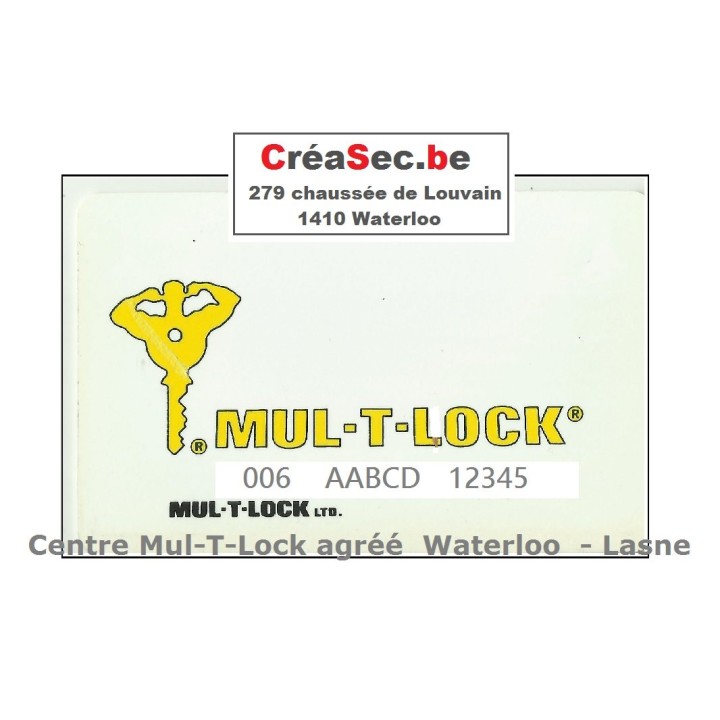 Carte pour copie clé MulTlock 006