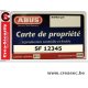 Carte pour refaire clé Abus EC-S