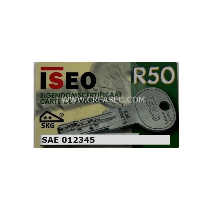 Kopie van sleutels ISEO r50