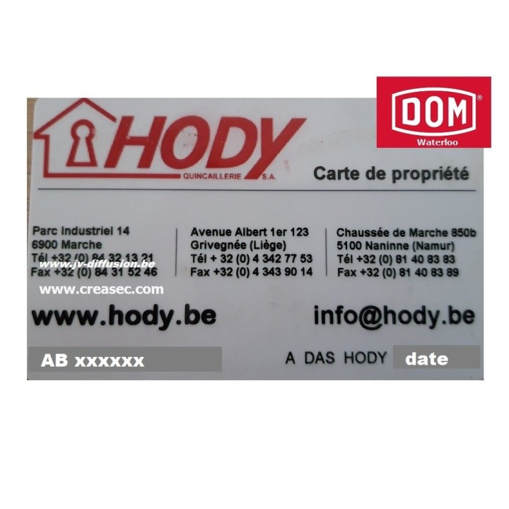 double de clé Dom de Hody 
