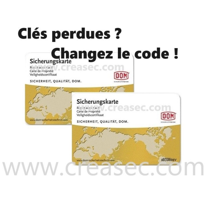 Cartes pour Cylindre Dom TWINSTAR débrayable