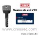 Abus D10 sleutel op code