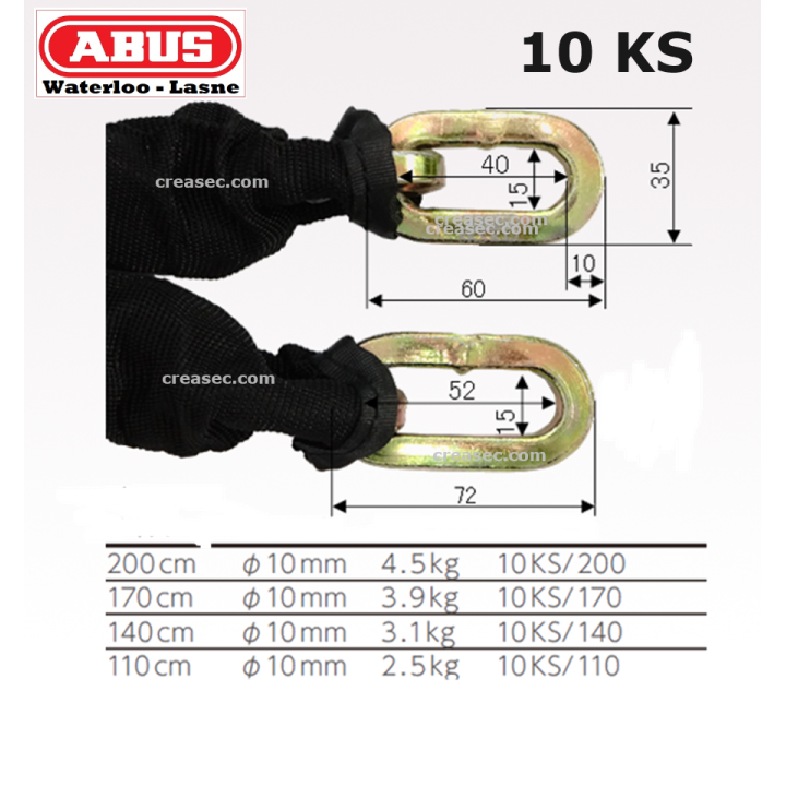 Chaine Abus série 10SK black
