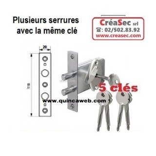 verrou 2 points à encastrer