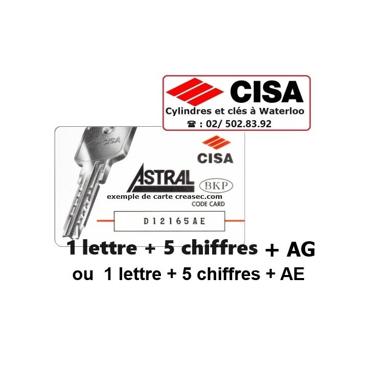 copie de clés Cisa Astral