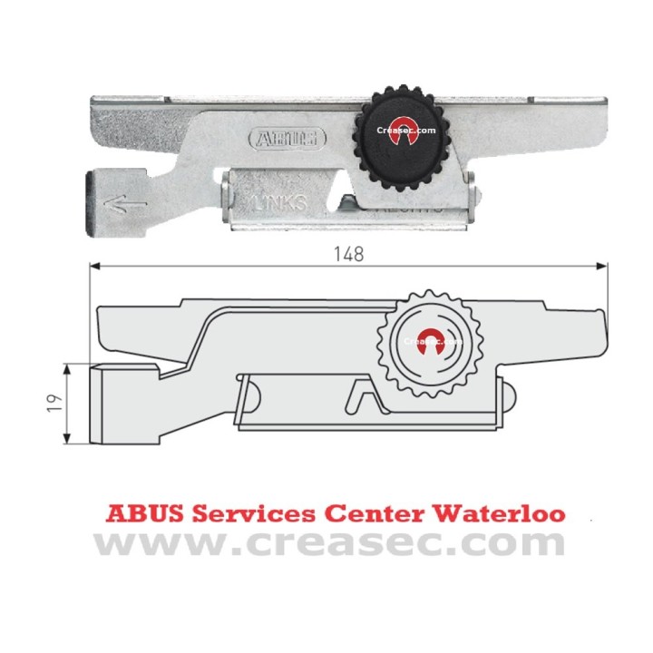 mesures bloque volets Abus RS97