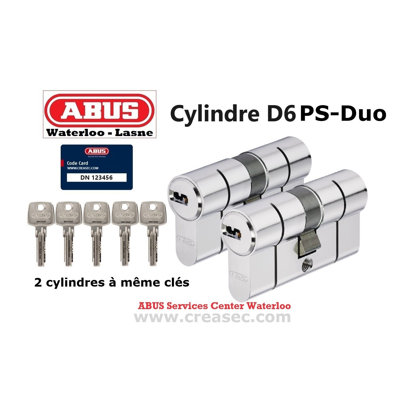 Cilindro Porta ABUS D6psn 40/70 BK – 5 Chiavi Reversibili, Antisfondamento E Antiscasso, Corpo In Ottone Nichelato, Certificato ISO