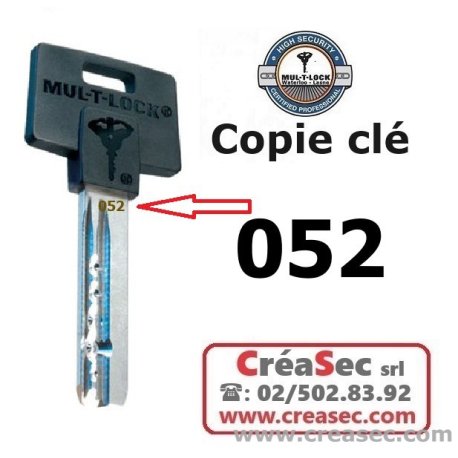 clef Mul-T-Lock 052 à tête noire