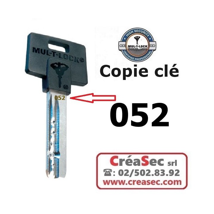 clef Mul-T-Lock 052 à tête noire