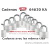 Cadenas Abus 64ti30 avec les mêmes clés
