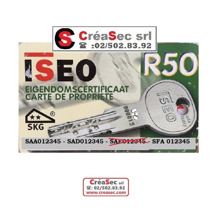 refaire une clé ISEO R50