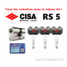 Cylindre Cisa RS5 avec les  mêmes clés