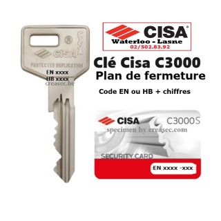 Copie de clés Cisa sur plan de fermeture