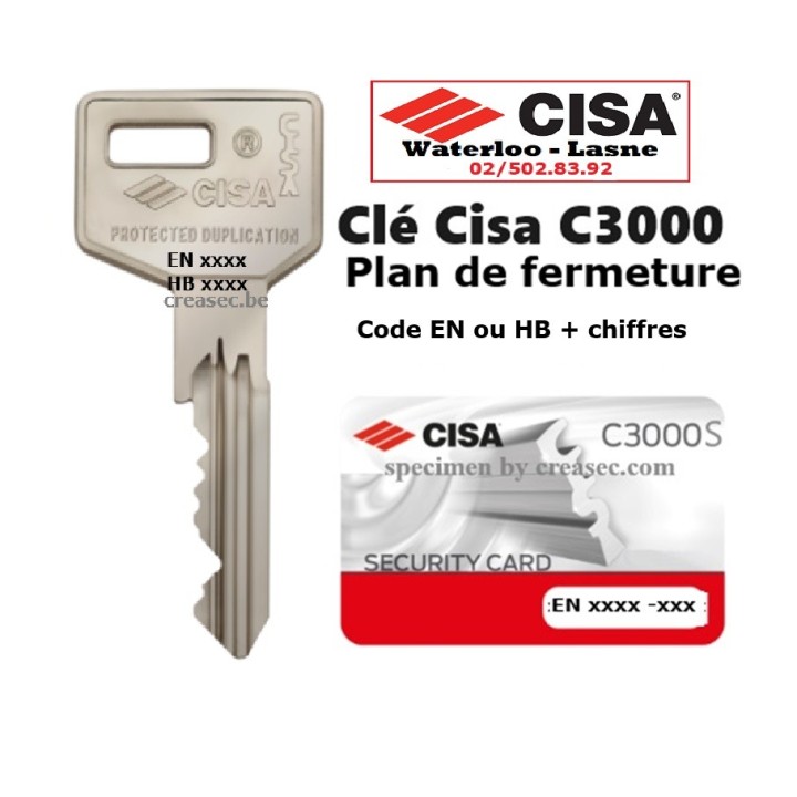 Copie de clés Cisa sur plan de fermeture
