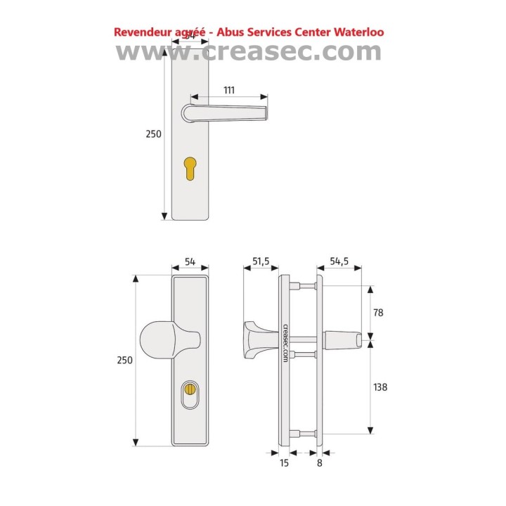 Garniture de sécurité Abus BLZS pour porte d'entrée