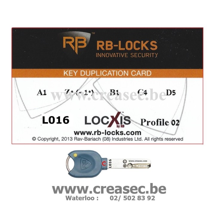 Kopie van Copie de clé RB Locxis