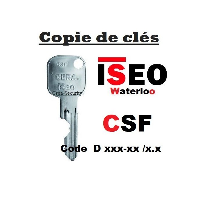 clé pour cylindre  ISEO F9