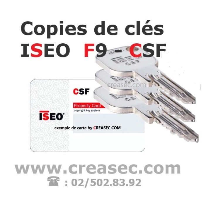 copies de clés ISEO CSF F9